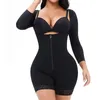 Shapers femininos fajas colombianas shapewear para mulheres pós -parto controle de controle corporal corporal de manga longa pós -compressão