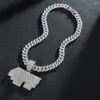 Chaînes ULJ Hommes Femmes Hip Hop 4PF Pendentif Collier Cristal Chaîne Cubaine HipHop Glacé Bling Mode Charme Bijoux