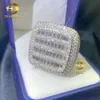 Ontwerpen Klaar om Hip Hop Sieraden 925 Sterling Zilver Vvs Baguette Moissanite Diamond Iced Out Ringen voor Mannen te verzenden