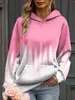 Women's Hoodies Plus Size Casual Sweatshirt Print Long Sleeve Slight Stretch Hoodie With Kangaroo Pocket