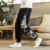 Men's Pants Men's Personality Japanese Kimono Sweatpants Male Costume Casual Long Yukata Harajuku Harem Side Print Trousers