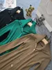 1026 2023 Runway Dress Autumn Dress Brand Same Style Empire Lapel Neck Long Sleeve Khaki Green Black Womens Dress Fashion YL