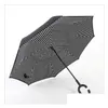 Umbrellas Double Layer Inverted Umbrella Cars C-Hook Waterproof Reverse Folding Chuva Drop Delivery Home Garden Household Sundries Dhx5G