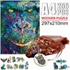 Puzzles Fancy Wooden Animal Jigsaw Puzzles Top Quality Chimpanzee Cat Puzzle Games Beautiful Wooden Animal Board Set Toy For Kids AdultsL231025