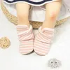 First Walkers Baby Shoes For Born Boys Girls Stripe Toddler Booties Cotton Comfort Soft Anti-slip Infant Warm Boots