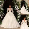 Robe de mariée trapèze en dentelle élégante, classique, avec applications 3D, Sexy, col en v, robe de bal en Tulle, avec traîne brosse, personnalisée, D-H23515