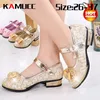 Sneakers dla dzieci sukienki ślubne Buty Dzieci Princess Buty Bowtie Skórzowe buty dla dziewcząt Buty Casual Buty Girls High Heels 231024