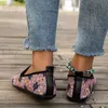 Geklede schoenen Platte schoenen Mode Halloween-print Mocassins Damesschoenen 2023 Nieuwe Loafers met ronde neus Kleurblok Casual minimalistische canvas schoenen T231025