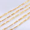 Chains 5pcs 2MM Slim Women/Men Gold Color Figaro Chain Necklace 16" - 30" Factory Jewelry 18 K Stamp Feast And Party Costume