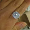 Anel de casamento feminino de luxo moda prata pedra preciosa simulado anéis de noivado de diamante para mulheres joias