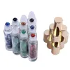 Bouteilles d'emballage en gros 10ml pierres naturelles bouteilles d'huile essentielle pierre précieuse rouleau boule verre clair guérison puces de cristal 10 couleurs de Dhcs5