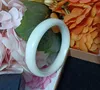 Bangle Natural Jade Lantian White Floating Flower Bracelet