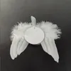 Heat Transfer Angel Wings Christmas Decoration Feathers Pendant Round And Heart Double layer DIY Christmas Tree Hanging Tag