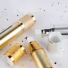 Bottiglie di stoccaggio Flacone airless in plastica argento/oro da 30 ml per siero/lozione/emulsione/gel/essenza/toner/cosmetico ricaricabile liquido sbiancante