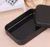 Rectangle Tin Box Black Metal Container Tin Boxes Candy Jewelry Playing Card Storage Boxes Gift Packaging C375