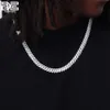 De Hip Hop 925 Sterling Silber Moissanit Schmuck 8mm VVS Kubanische Verbindung Kette Halsketten für Männer Frauen