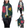 Шарфы Yayoi Kusama с цветами, шаль для женщин, зимний теплый большой мягкий шарф, художественный абстрактный горошек, шейный платок с тыквой и кисточкой