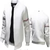 Uniforme de beisebol de manga longa masculino estilo casual jaqueta à prova de vento malha gola jaqueta moda magro jaqueta bomber