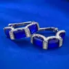 Luxury Sapphire Diamond Hoop Earring 100% Real 925 Sterling Silver Party Wedding Earrings for Women Engagement Smyckespresent