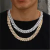 Jinao Hip Hop Icy Men 925 Silver Vermeil Necklaces Iced Out Vvs1 Diamonds Chain 8mm Cuban Link Moissanite