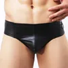 Onderbroek Mannen Ondergoed Gay Boxershorts Kunstleer Trunks Penis Pouch Sexy Sissy Homme Clubwear Mode Slipje