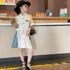 Vestidos de menina verão vestido sexy 2023 costura design de luxo saia de manga curta infantil marca madura princesa
