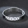 Bedelarmbanden Koolstofvezelarmband Mannen Aangepaste Davidster Roestvrij Stalen Handketting ID Armbanden Voor Papa Vriendje Cadeau Q231025