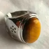 Anillos de racimo Joyería de moda Listado Hombres Tigres naturales Ojo Piedra Tamaño 8 9 10 11 Anillo de regalo2609