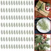 Décorations de Noël 25 pièces Branches de pin artificielles Simulation plante verte feuilles de pin décoration de pics de noël pour 2024 Navidad maison bricolage décor 231025