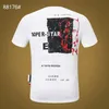 PP Fashion Men's Designer Slim Fit T-shirt Summer Strass Casual Chemise à col rond T-shirt Skulls Imprimer Col Streetwear Polos2528