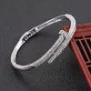 Bangle Women's Zircon rhinestone Bracelet high quality classic geometric design can open fashion accessories R231025