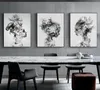 3PCSSETモダンアブストラクトクラウドスモッグガールポートレートキャンバスアートペインティング黒と白の壁アートキャンバスポスターノルディックミニマリストWA8170029