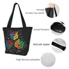 Bolsas de compras Custom Cool Math Rubics Player Bolsa de lona Mujeres Reciclaje de comestibles Cube Lovers Shopper Tote