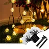 Décorations de Noël 12m Camping Clignotant Solaire Sphérique Lumière Chaîne Extérieure LED Étanche Décoration De Jardin Bulle Couleur Fête 231025