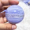 Decorative Figurines 1PC Natural Blue Lace Agate Stone Striped Crystal Sphere DIY Home Decoration For Gift