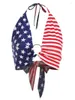 Damen-Tanktops, 4. Juli-Crop-Tanktops für Damen, USA-Flagge, Sternstreifen, Cami, patriotische Hemden, Weste, ärmellos, amerikanisch