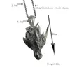 Chokers Dragon Necklace For Men Nordic Viking Head Pendant Mens Punk Retro Gothic Charm Jewelry 231025