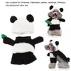 Dog Apparel Soft Halloween Panda Hat Caps Cute Clothes Set Autumn Winter Warm Pet Products Puppy Costume