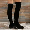 Boots Plus Size 34-43 Winter Over The Knee Women Stretch Fabric Thigh High Sexy Woman Shoes Black Long Zapatos De Mujer