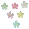 Flores decorativas liga loops resina balançar chaveiro jóias fazendo multicolorido flor de cerejeira acessórios