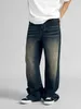 Jeans pour hommes REDDACHiC 90s Retro Skater Pantalon en denim surdimensionné pour hommes Brossé Baggy Ajustwaist Vert Lavé Grunge Y2k Hip Hop Streetwear 231025