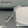 Bangle Pansysen 100 925 Sterling Silver 3mm Simulado Diamante Gemstone Mulheres Charme Pulseiras Casamento Fine Jewelry Atacado 231025