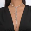 Kettingen Sexy Eenvoudige Onregelmatige Lange Ketting Terug Ketting Vrouwen Bikini Goth Borst Choker Esthetische Sieraden Wed Accessoires