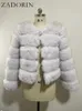 Womens Fur Faux ZADORIN Long Sleeve Coat Women Winter Fashion Thick Warm Coats Outerwear Fake Jacket Clothing 231023