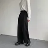 Pantalon pour hommes costume noir hommes mode robe sociale coréenne ample surdimensionné jambe large pantalon formel M2XL 231025