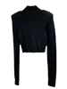 Kobiety Sweters przedmioty Czarne ramię na drutach 2023 Moda jesień długie rękawy Turtleeck pullovery żeńskie 11xx6426