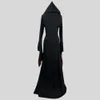 cosplay Noir rouge longue Robe Halloween carnaval fête Cosplay cape Vampire jeu de rôle Costume balle sorciers femmes à capuche col carré cosplay