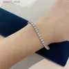 Charm Bracelets OEVAS % 925 Sterling Silver 3mm Created Diamond Gemstone Bangle Charm Wedding Tennis Bracelet Fine Jewelry Wholesale DropShip Q231025