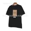 Men's T-Shirts Designer Label Sticker Decal Short Sleeve Unisex Loose Cotton Versatile Round Neck T-shirt V2Z2