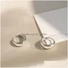 Hoop Huggie 925 Sterling Sier Circle Arc Boucles d'oreilles Rétro Simple Exquis Couple Saint Valentin Cadeau En Gros S-E1373 Drop Delivery Ot9Tx